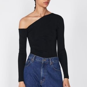 Asymmetric Neckline Top, Knit, Zara, NWT